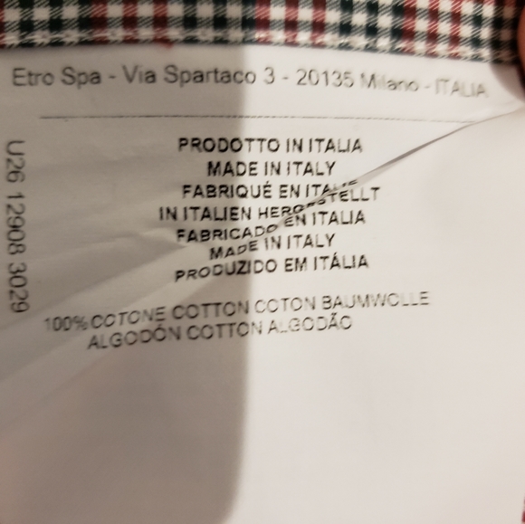 Etro made in italy men's dress shirt. Red white green size 41 - Picture 3 of 3